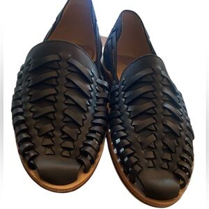 Men’s Black Huarache Nisolo Leather Sandal New Size 10.5 in Box